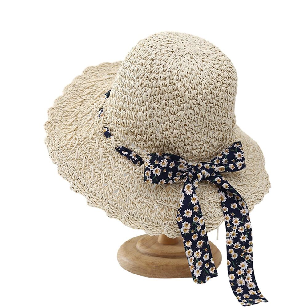 8721 Summer Beach Straw Sun Hat Breathable Foldable Holiday Outdoor Travel